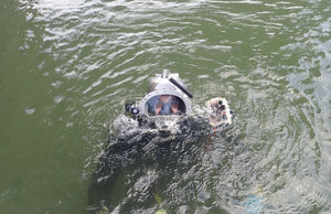 Commercial Diver Showcasing Prescription MaskOptix In-Action, Making the Difference Underwater