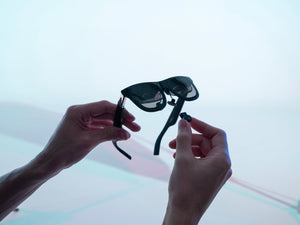 Close-up of XREAL ONE prescription insert with mounted Rx lenses