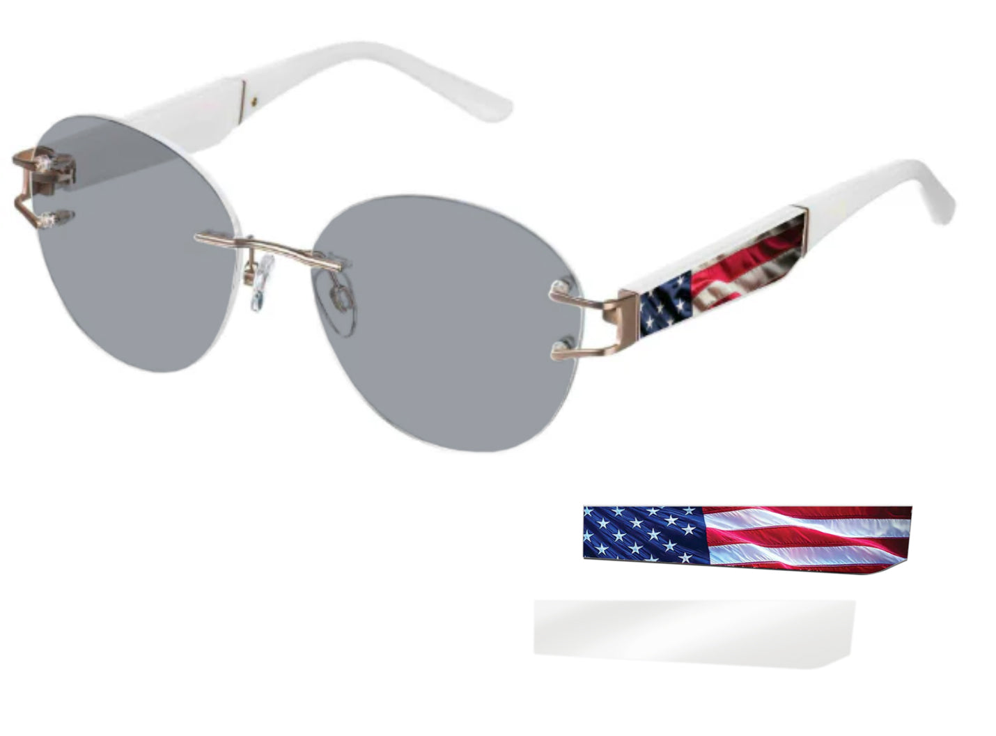 Spirit In Wind Flag Sunglasses -White