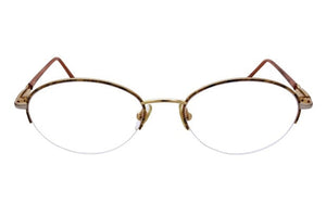 Frame of Choice ME442 eyeglass frames in brown, front view on white background