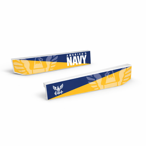 Two Allegiant Eyewear blades with 'America's Navy' text and logo on a white background