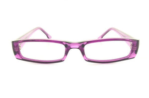 Frame of Choice Peppy rectangular eyeglass frames in lilac, front view on white background