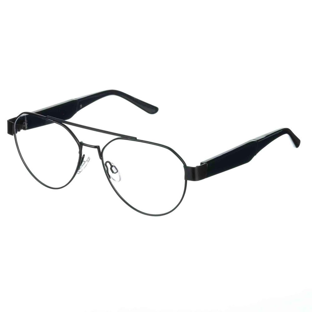 Black eyeglasses on a white background