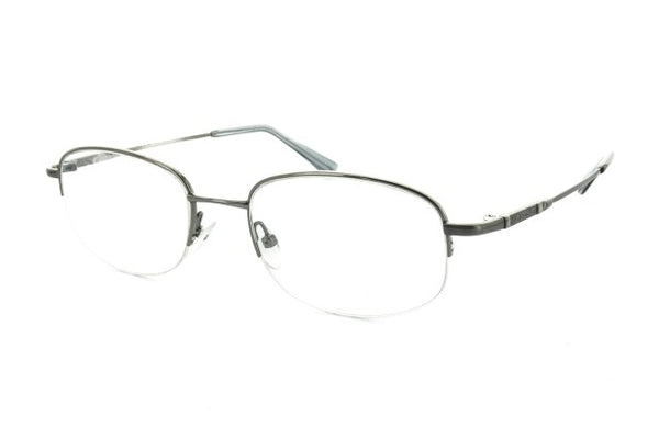 Rectangular semi-rimless metal eyeglass frames