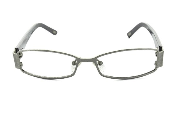 Image of Debauch London 1909 Eyeglass Frames featuring gray rectangular metal and plastic design, complemented with CR-39 Plastic single vision prescription lenses, front view