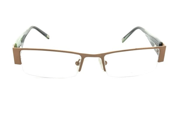 Image of Debauch London 1911 Eyeglass Frames featuring brown rectangular metal and plastic design, equipped with CR-39 Plastic single vision prescription lenses, 