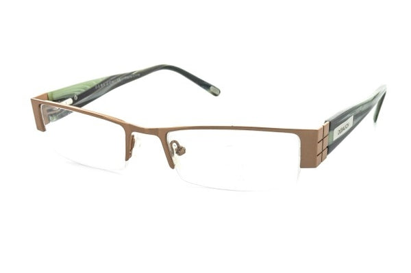 Image of Debauch London 1911 Eyeglass Frames featuring brown rectangular metal and plastic design, equipped with CR-39 Plastic single vision prescription lenses, diagonal 